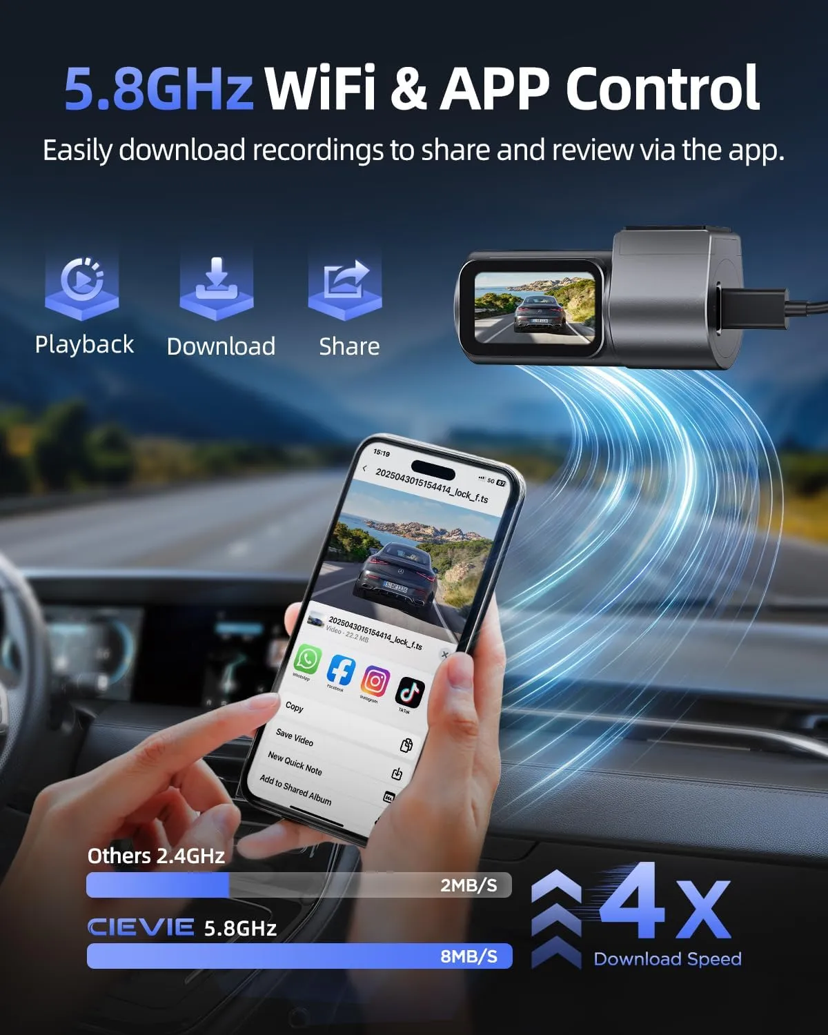 4K Mini Front Dash Cam with WiFi & 360° Rotation - Image 6
