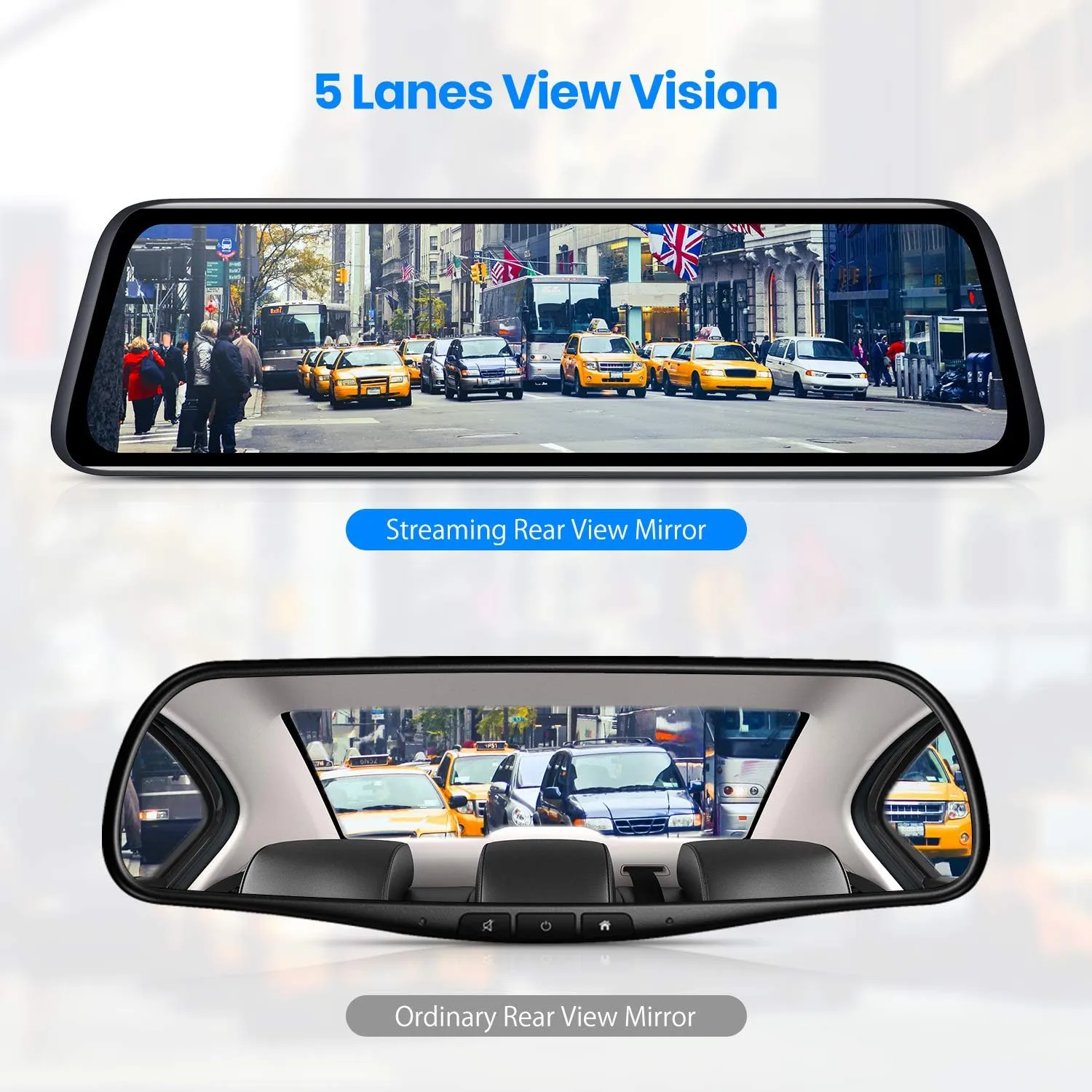 OEM Mirror Dash Cam Front and Rear – 1080P Smart Rear View Mirror with GPS & Parking Mode - Image 5