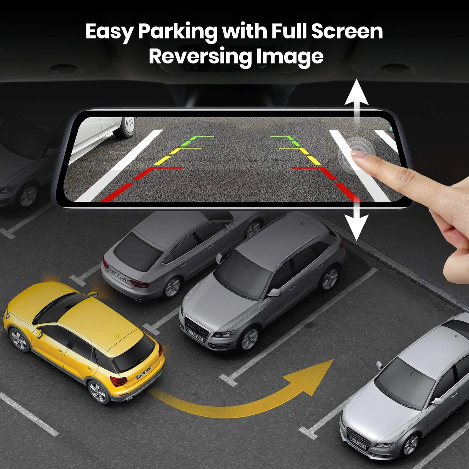 OEM Mirror Dash Cam Front and Rear – 1080P Smart Rear View Mirror with GPS & Parking Mode - Image 7